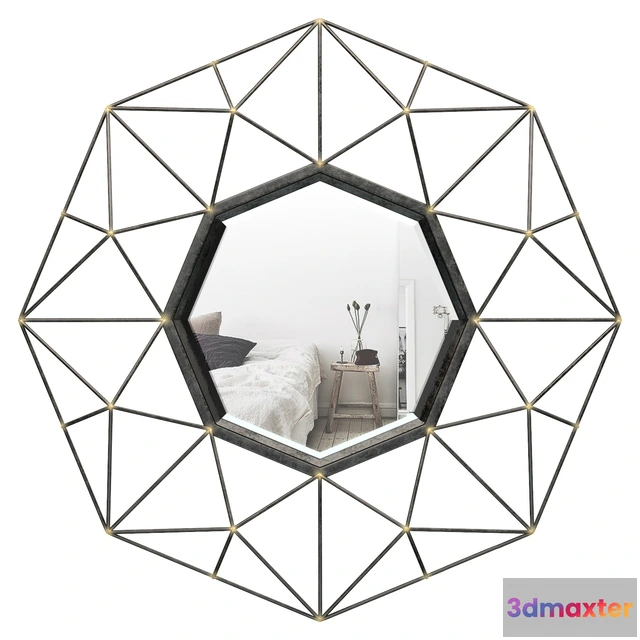 1600812 - decoration - Coll Round Metal Wall Mirror MCRW5888 3D Max