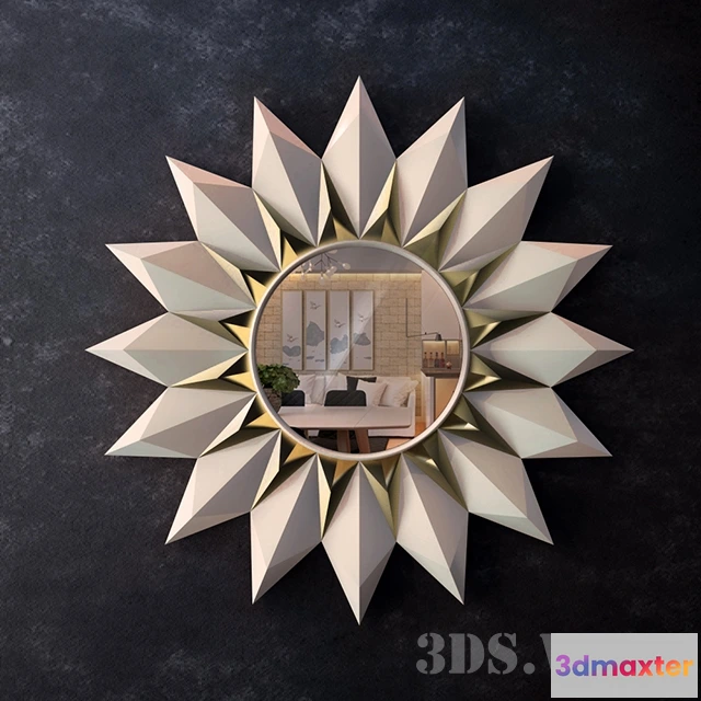 1600872 - decoration - Round flower-shaped mirror 3D Max