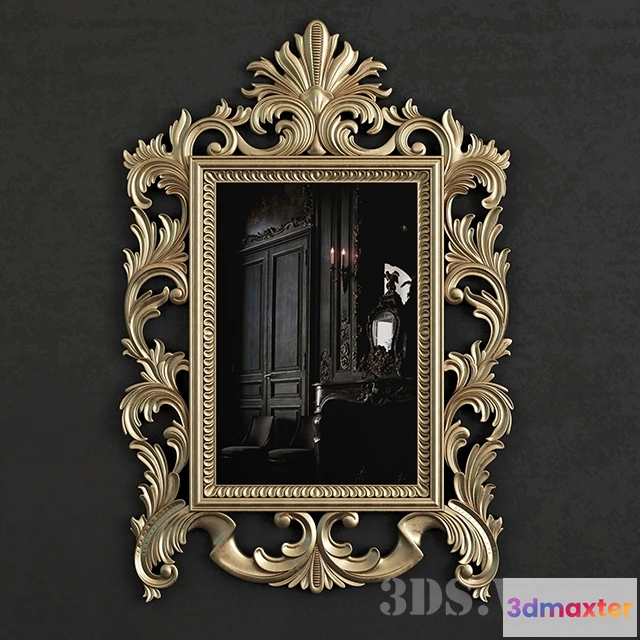 1600880 - decoration - Carving wall mirror 3D Max