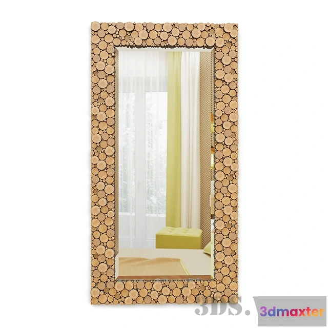 1600884 - decoration - Large mirror with wooden frame 3D Max