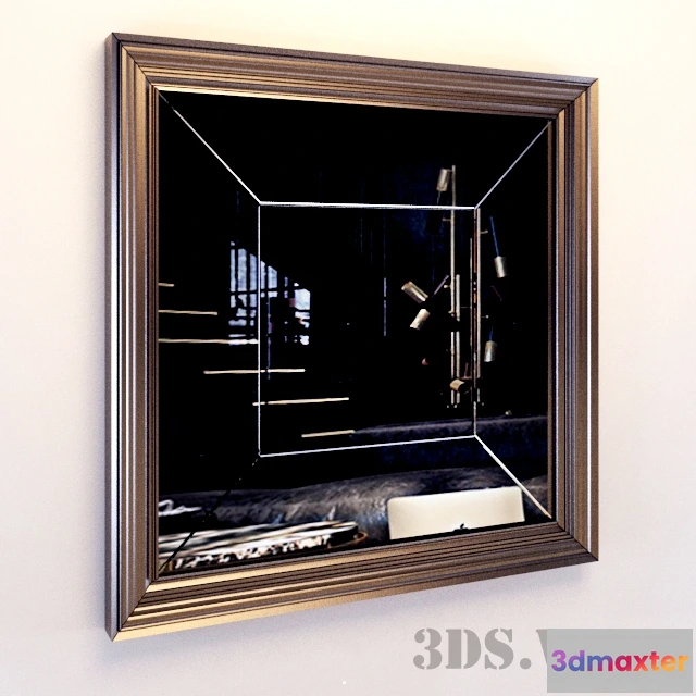 1600894 - decoration - Rectangular framed wall mirror 3D Max