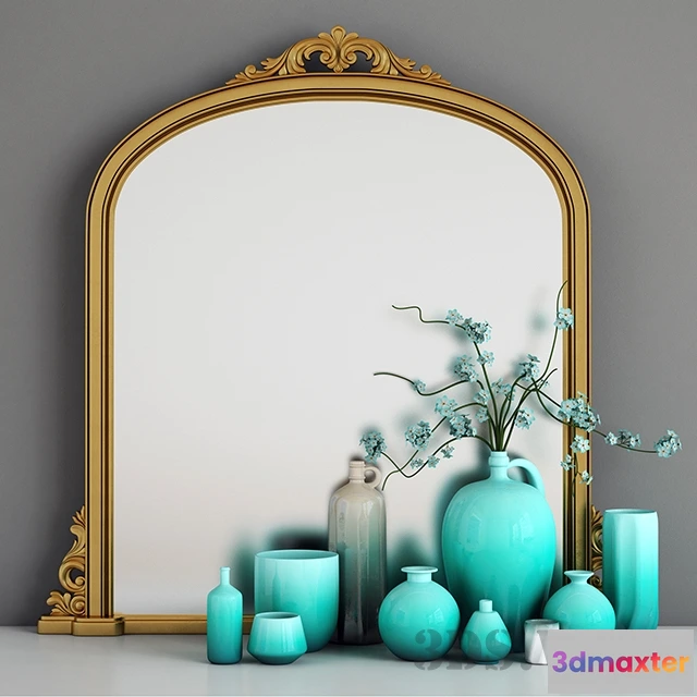 1600898 - decoration - Table Mirror with Decorative Elements 3D Max