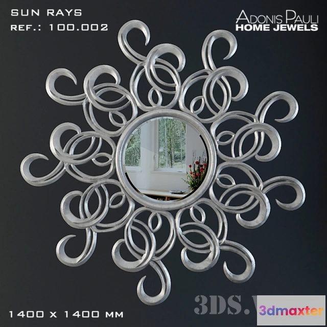1600924 - decoration - Wall Mirror Adonis Pauli Sun Rays 3D Max