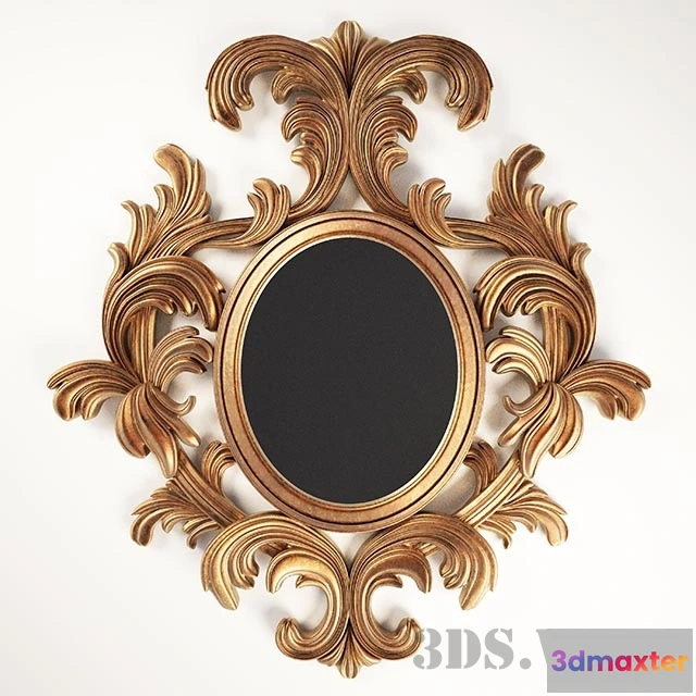 1600928 - decoration - Round mirror in a beautiful frame 3D Max