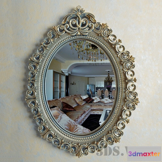 1600948 - decoration - Oval mirror in a beautiful frame 3D Max