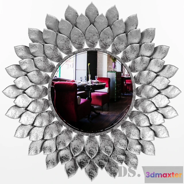 1600970 - decoration - Small round mirror with petal frame 3D Max