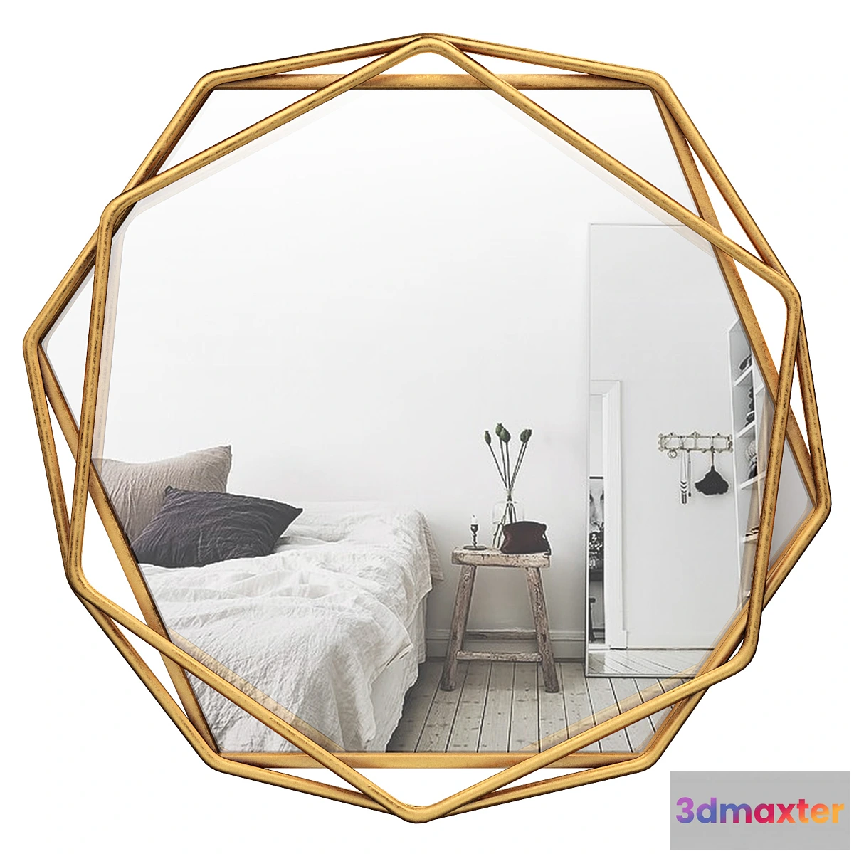 549567 - Dekalb Iron Hexagonal Wall Accent Mirror MCRW6197