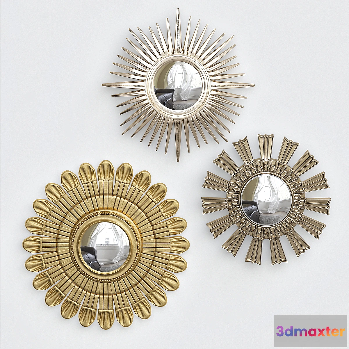 549581 - Gold Sunburst Mirror