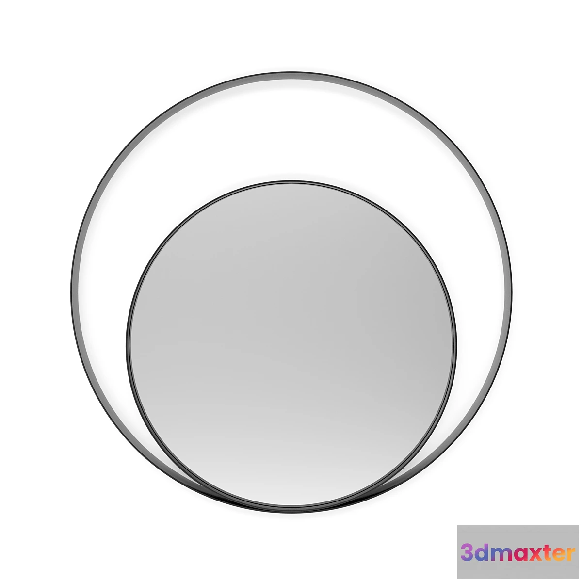 549637 - Round mirror in metal frame Iron Ring
