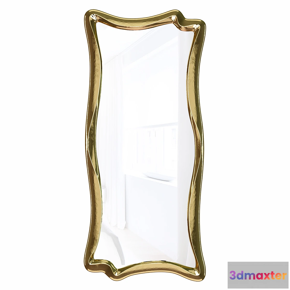 549789 - Wall mirror in a figured frame “Marne” Antique gold leaf