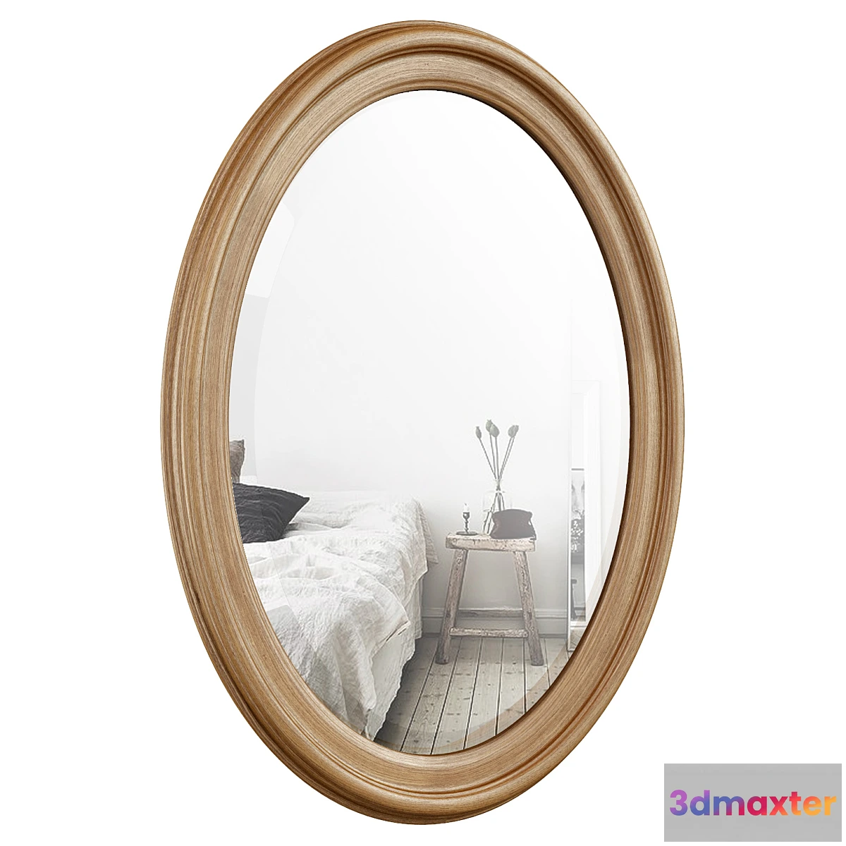 549857 - Oval Wood Wall Mirror DBHC4231