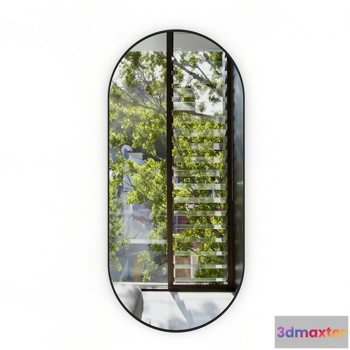 595103 - Oval mirror in a metal frame “Capsule”