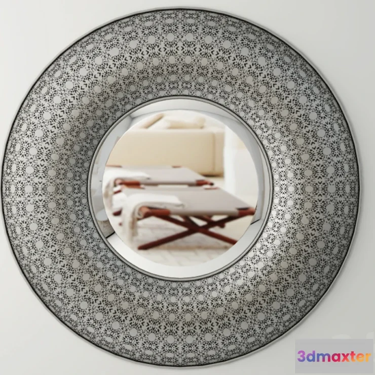 633119 - Silver Round Mirror