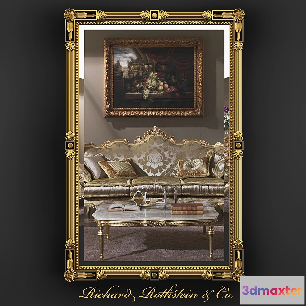 646939 - Black and Gold Federal Style Mirror