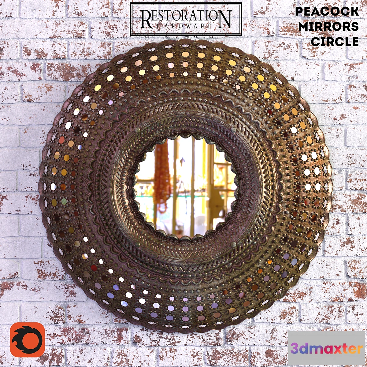 651205 - Peacock Mirrors circle Restoration Hardware (Mirror)