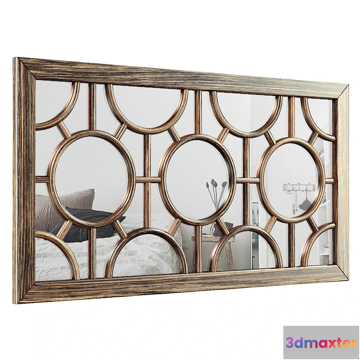 655415 - Kimberlee Geometrical Circles Decorative Rectangular Wall Mirror MTNA4435