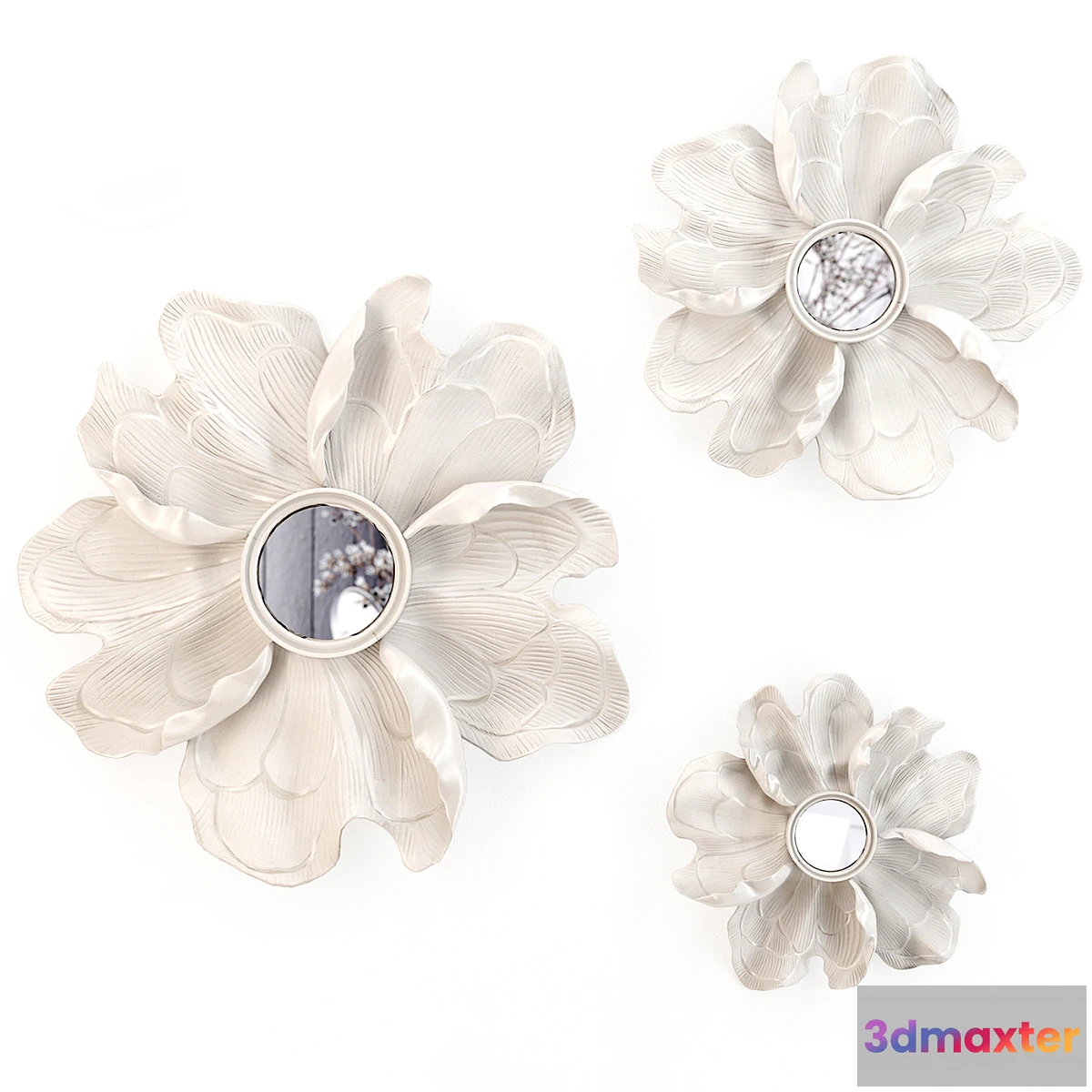 656159 - HP DECOR - Wall decor White Flower (mirror)