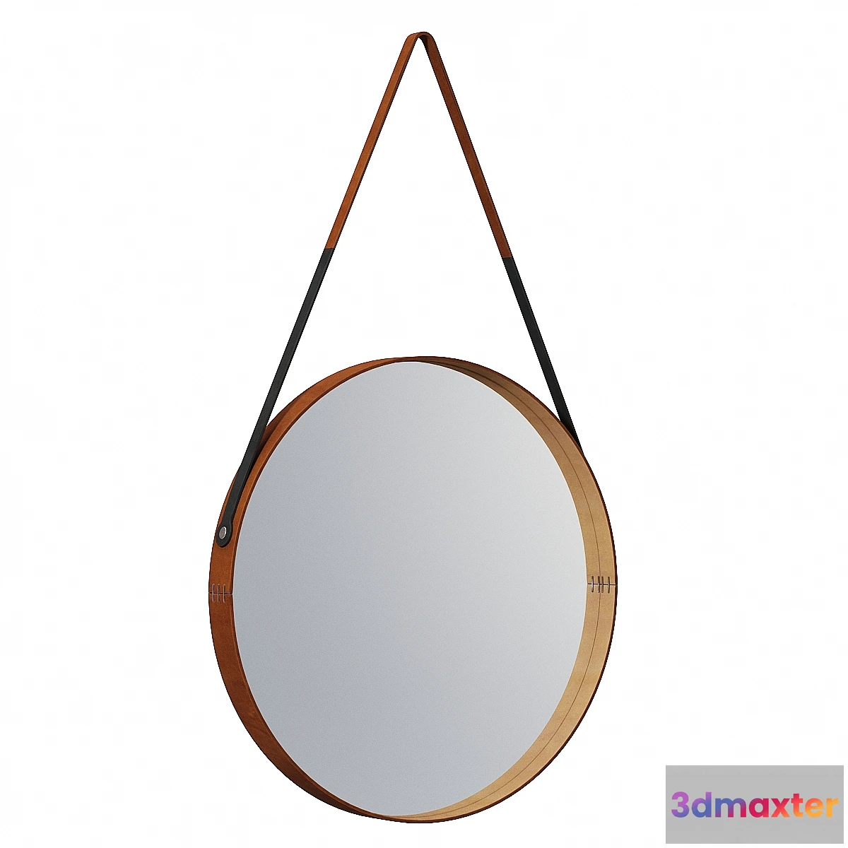 656165 - Round leather mirror - No.2