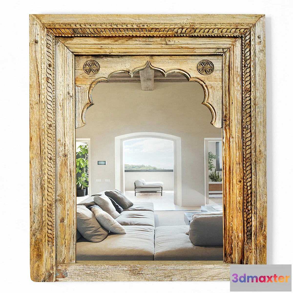 681612 - Antique Raja Window Mirror