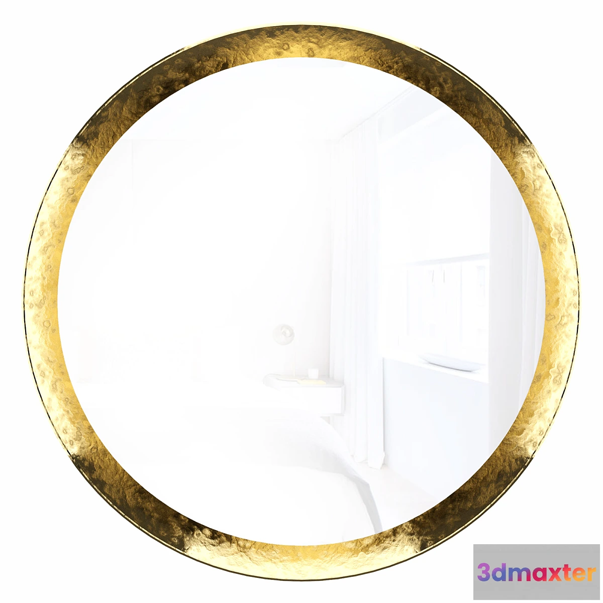 713002 - Round mirror in brass frame Orion