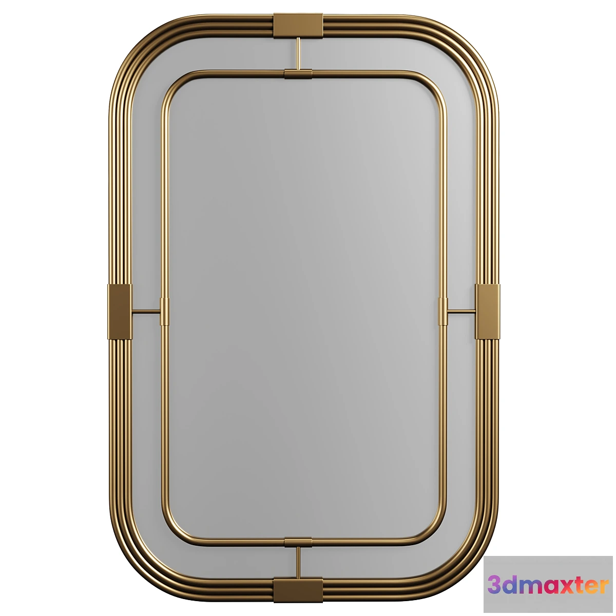 769959 - 28W x 42H Rectangle Metal Piping Mirror - No.2