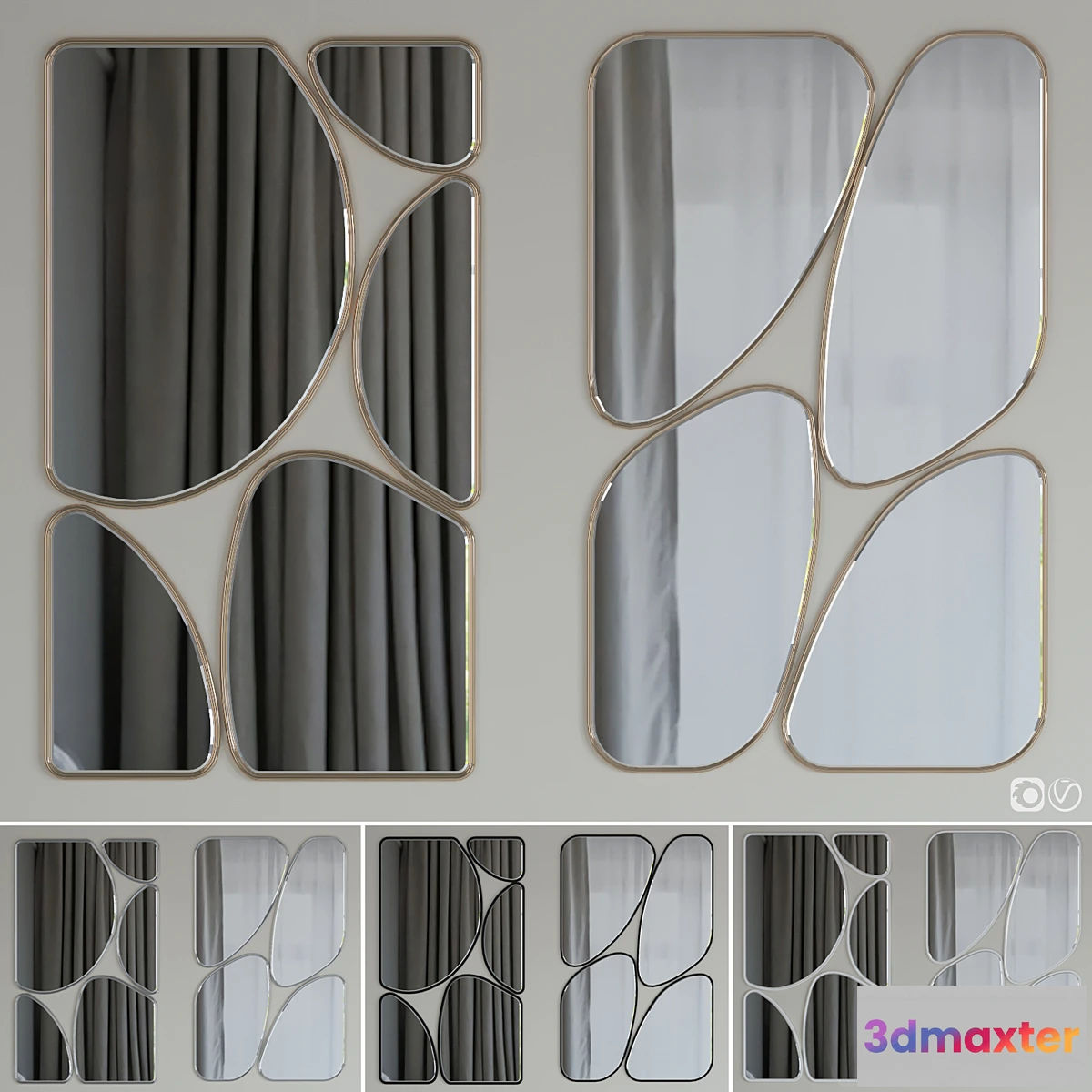 770041 - Mirrors quadrant set 02 - No.2