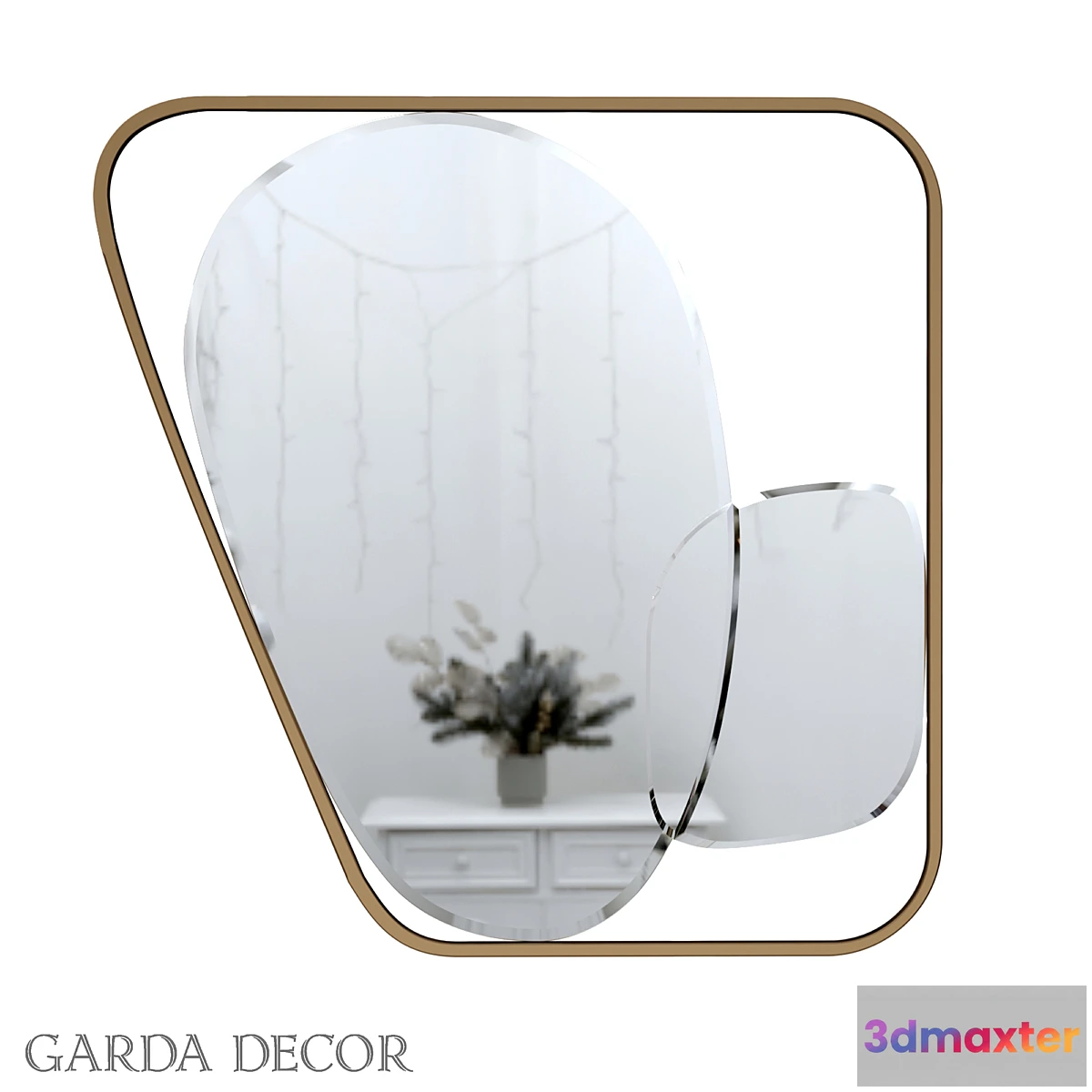 850955 - Decorative Mirror in Metal Frame KFE1210 Garda Decor - No.3