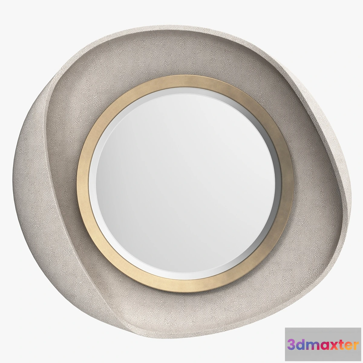 850979 - R & Y Augousti - Petal mirror in cream shagreen - No.3