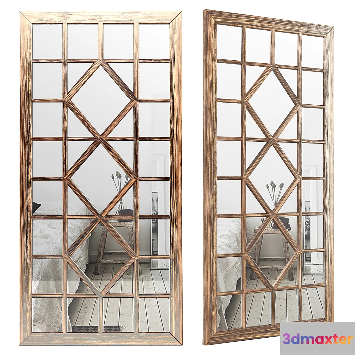 870021 - Rectangular Ivory Accent Wall Mirror LRKM2415 - No.5