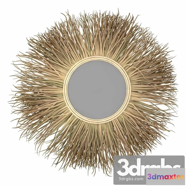 927376 - Bazar Bizar Grass Mirror Round Wall Mounted Rattan Mirror