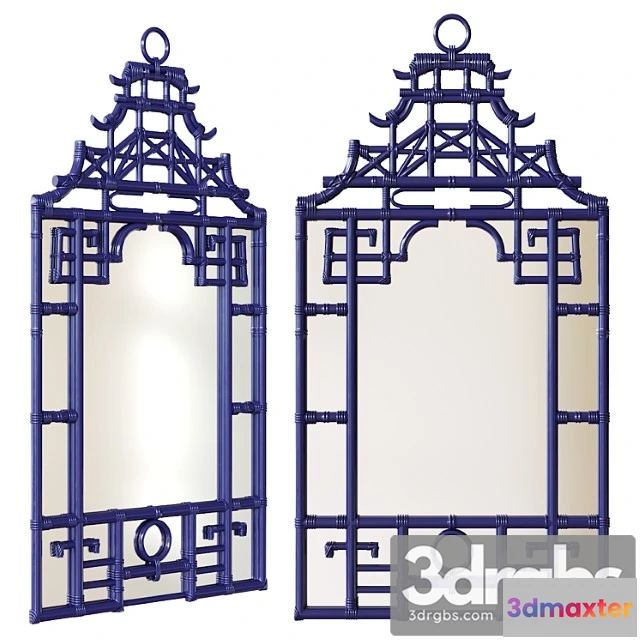 927382 - Blue pagoda wall mirror