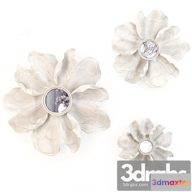 927576 - HP Decor Wall Decor White Flower Mirror