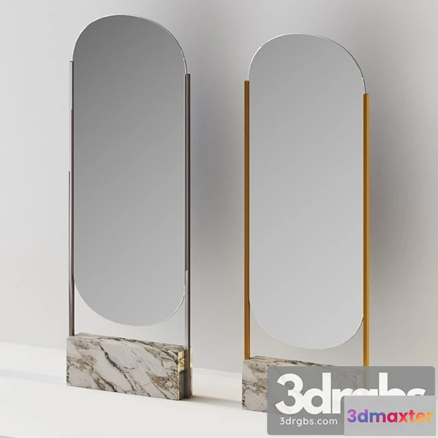 927646 - Marble Base Free Standing Mirror By Brett Beldock