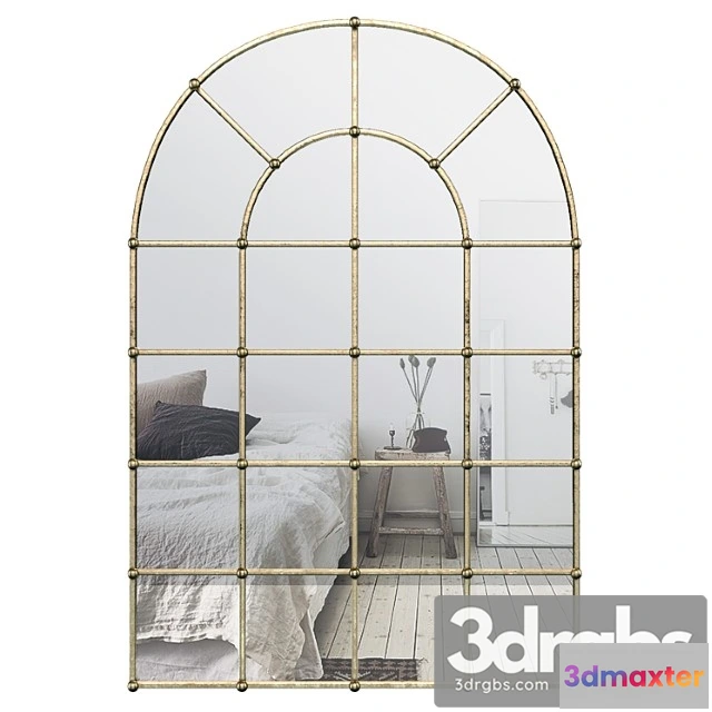 927654 - Metal arch window wall mirror oawy8570