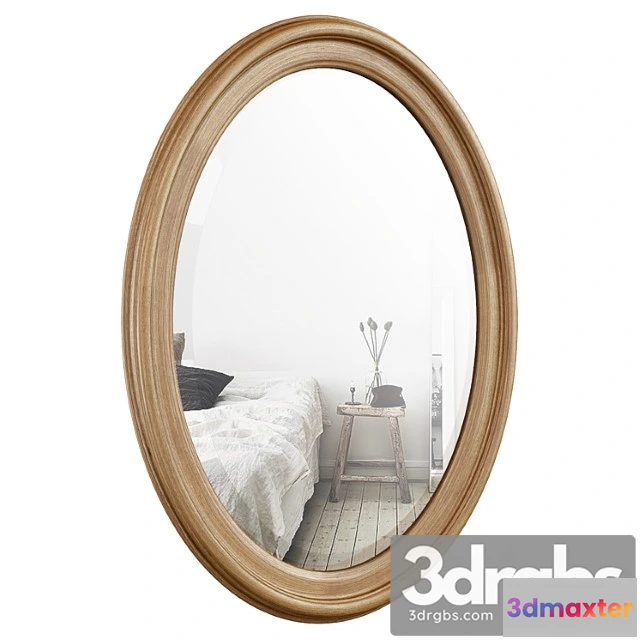 927864 - Oval wood wall mirror dbhc4231