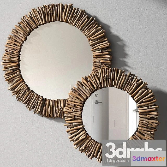 927880 - Pottery barn natural driftwood mirror - round