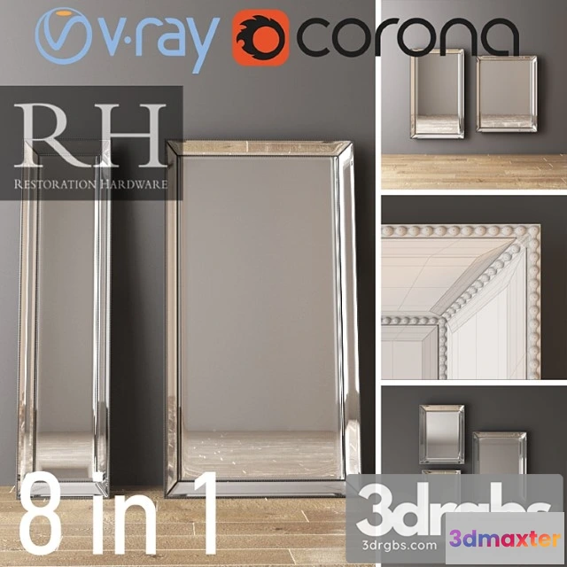 927910 - RH Venetian Mirrors Set Silver