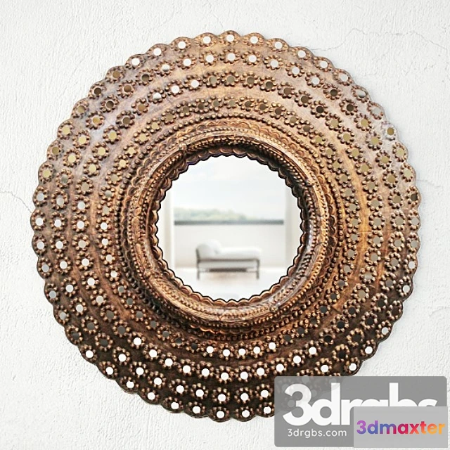 927934 - Round Peacock Mirror
