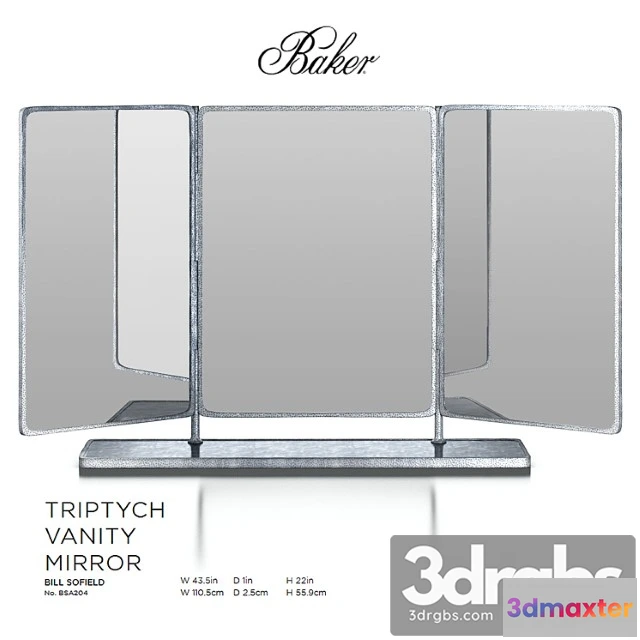 927980 - Triptych vanity mirror by baker