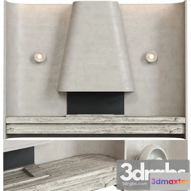 1021256 - Beige composition with fireplace