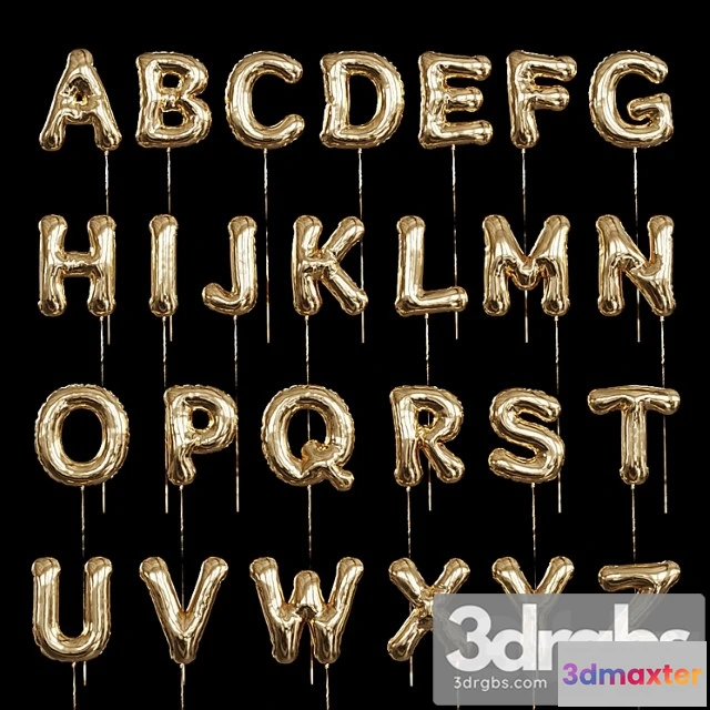 1021802 - Inflatable foil balloons. english alphabet.