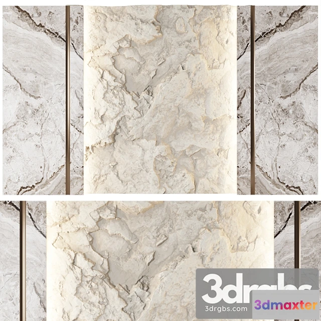 1022246 - Wall panel with a white rock
