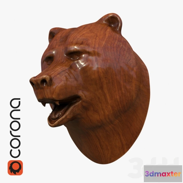 1073984 - bear head wooden - 207541