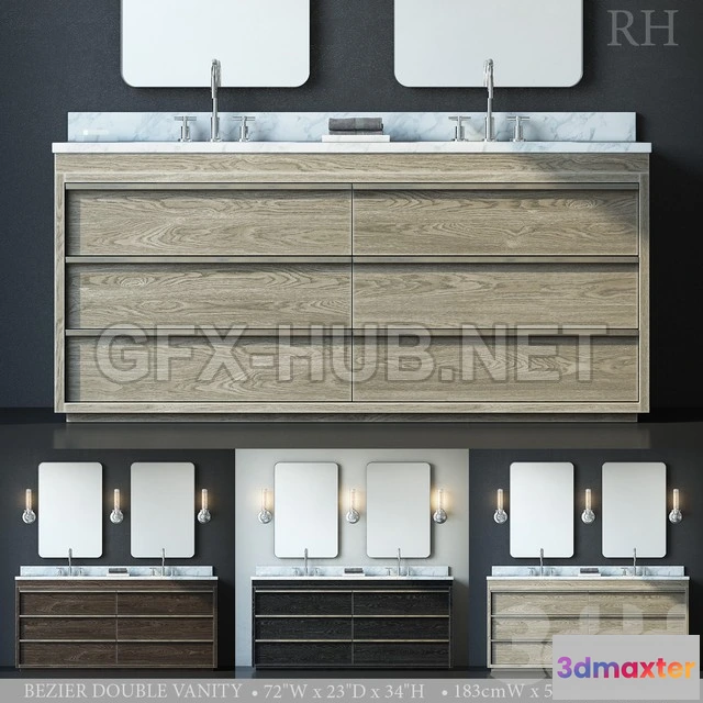 1074606 - BEZIER DOUBLE VANITY - 208163