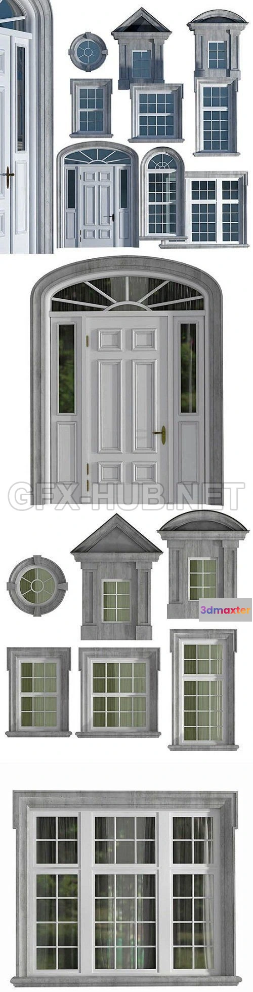 1075414 - British classical style windows and doors set - 208971