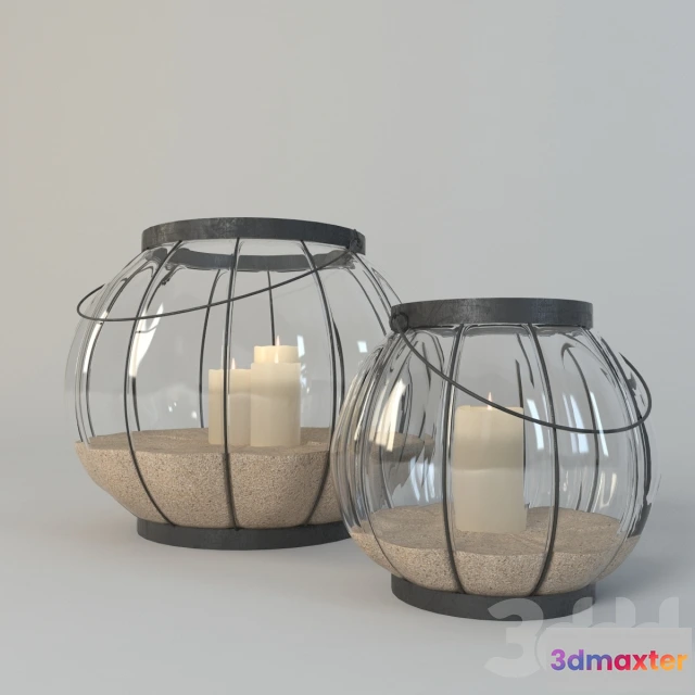 1075460 - Bubble caged glass lantern - 209017