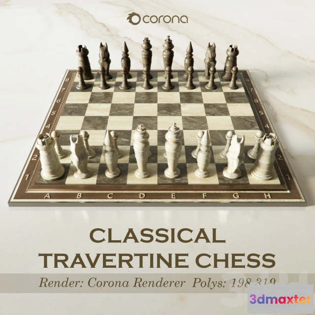 1077232 - Classical Travertine Chess - 210789