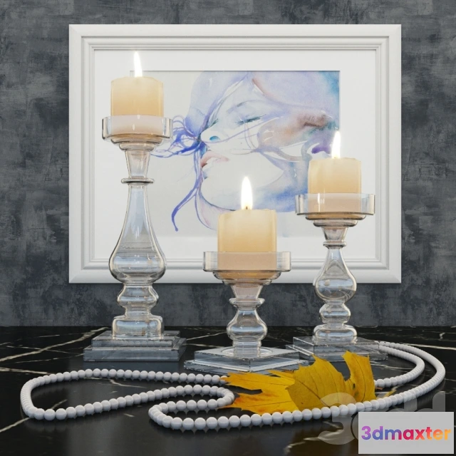 1077258 - Clear Glass Square Base Pillar Holders - 210815