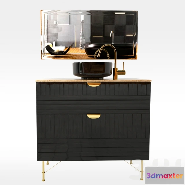 1078326 - Dark And Gold Wash Basin - 211883