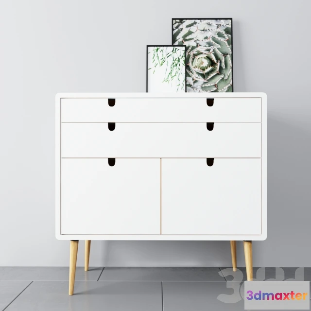 1079522 - Dresser in solid beech with decor - 213079